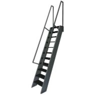 IBC Alum. Flush Top Tread Ships Ladder, 60 Degree