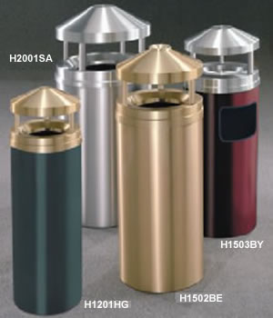 metal waste receptacles