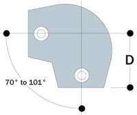 Type 87 is used on slopes of up to 11 degrees to join the top rail to an end upright.