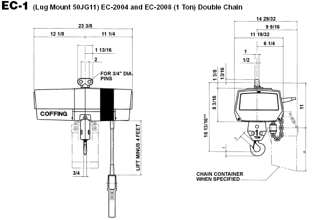 coffing double chain hoist