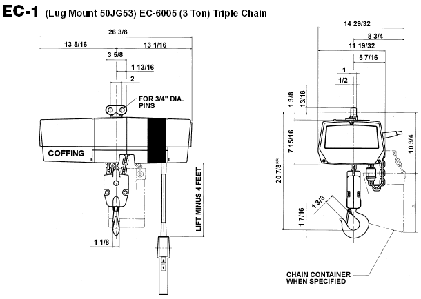 coffing triple chain hoists