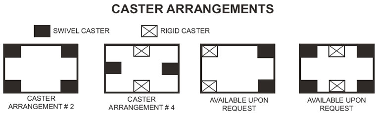 caster arrangements for extractor trucks