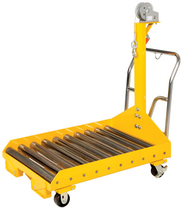 Model BTC-CART-WINCH includes two (2) rigid and two (2) swivel 4" x 2" glass filled nylon casters for portability.