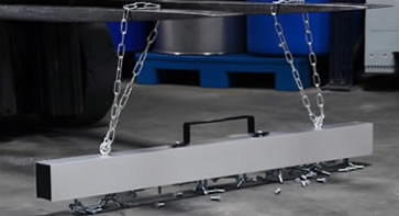 Hanging Magnetic Sweepers are ideal for cleaning industrial settings, parking lots, and loading areas and arrive completely assembled.
