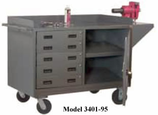 mobile bench cabinet with drawers