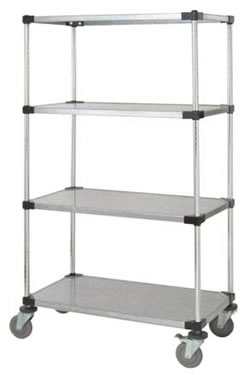 4 SOLID SHELF MOBILE CART