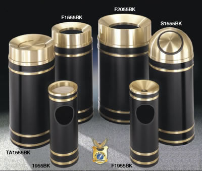 metal trash receptacles