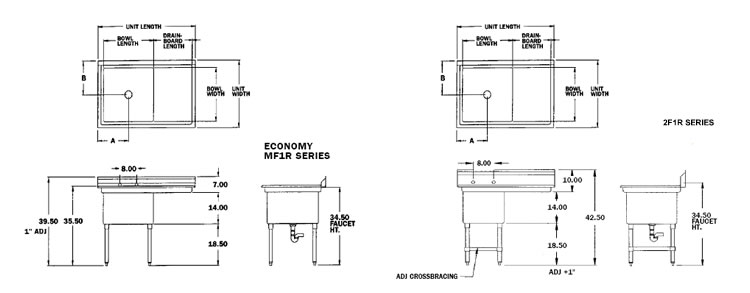 nsf one compartment sinks