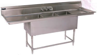 three compartment sinks