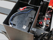 The PowerStak Straddle Design Stacker uses a sealed, maintenace-free AGM battery and heavy-duty built in charger with fuse protection.