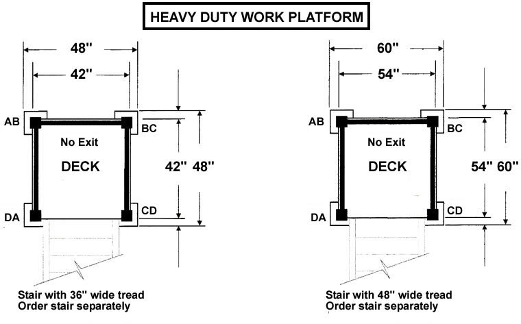 Heavy Duty Aluminum Work Platform Diagrams