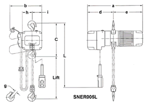 electric chain hoists drawing