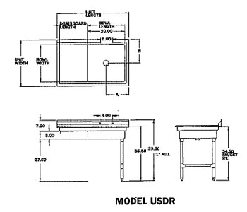 soiled right hand dishtable