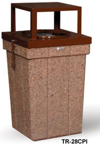 square trash receptacles