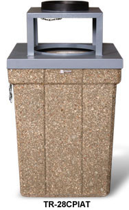 concrete trash receptacles