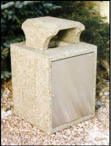 concrete trash receptacles