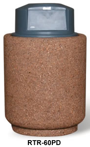 round trash containers