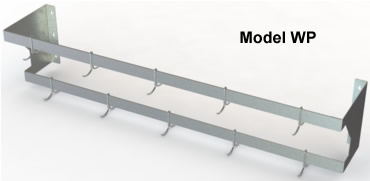 double bar wall mounted pot rack