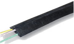 Long Extruded Rubber Cable Protectors have an opening width of 1/2" and an opening height of 1/4".
