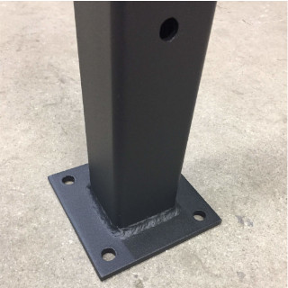 Welded baseplate provides maximum rigidity for post installation.